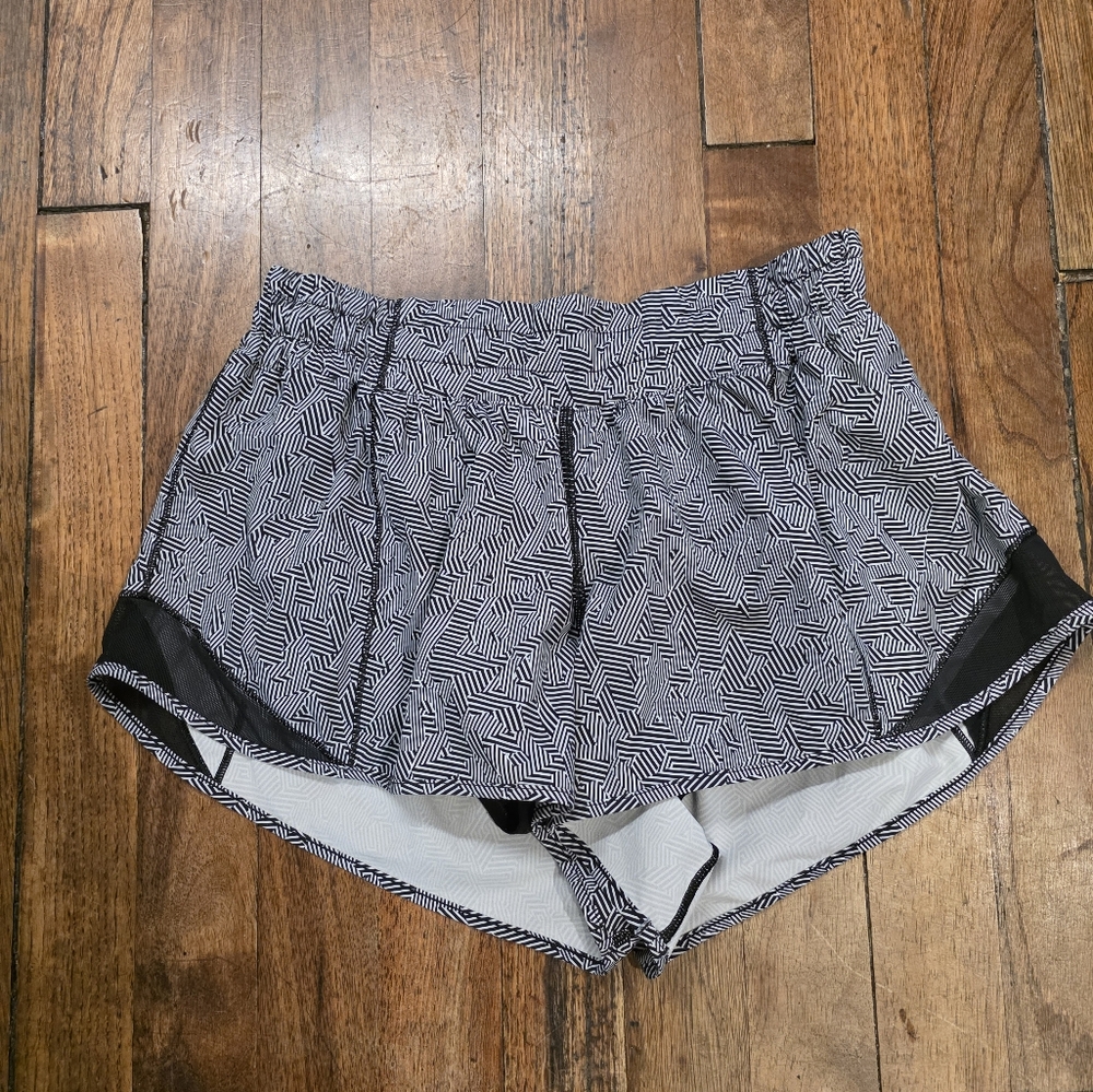 Lululemon Hotty Hot Shorts, Size 8, Black And White